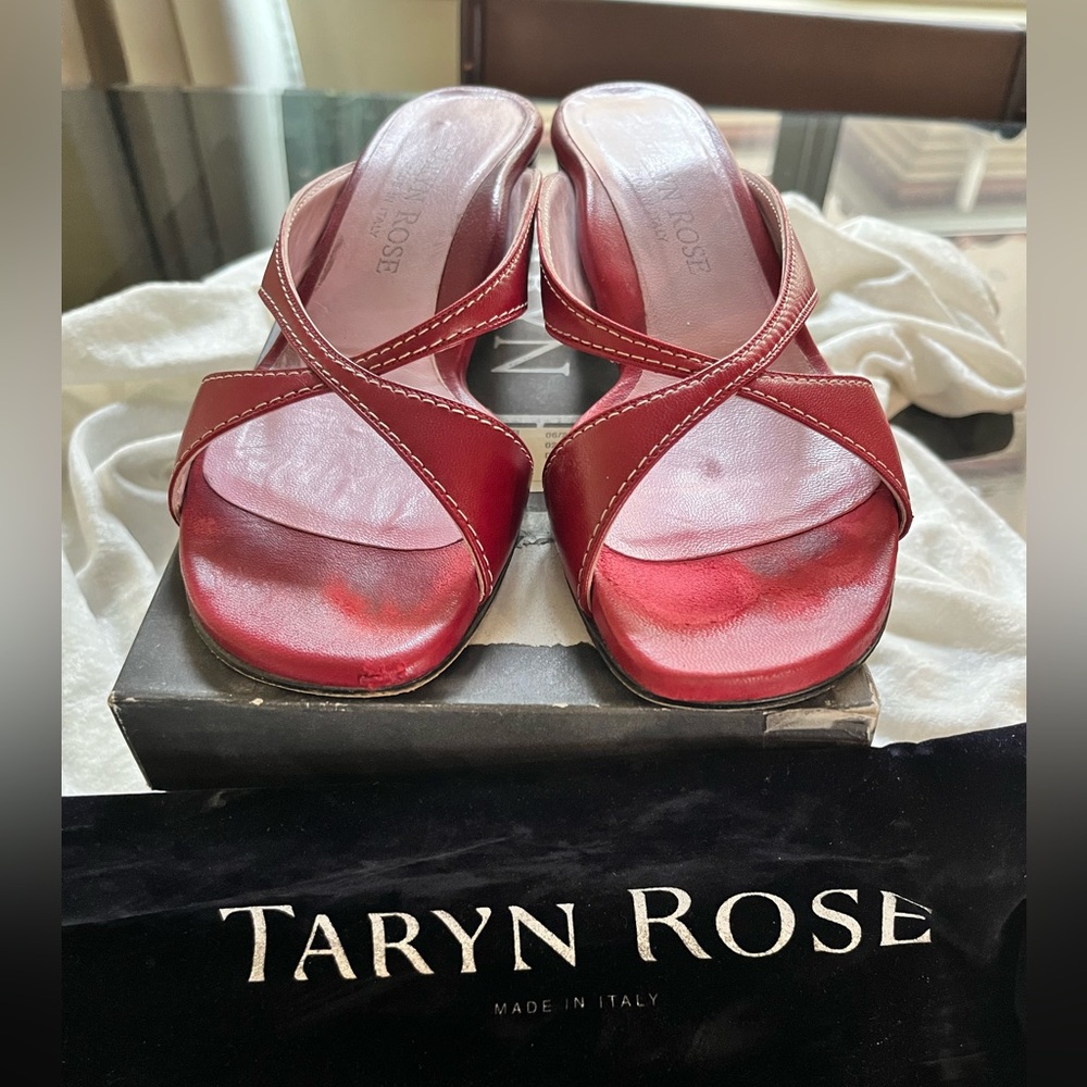 Taryn Rose sandals 37.5 in dark red